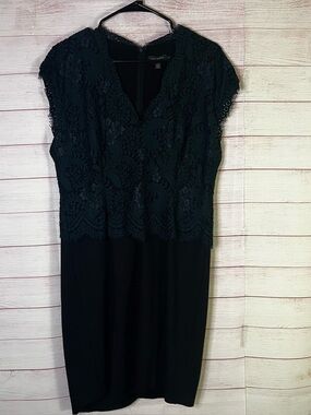 Ted Baker London Green Black Lace Dress Size 5 | US 10-12